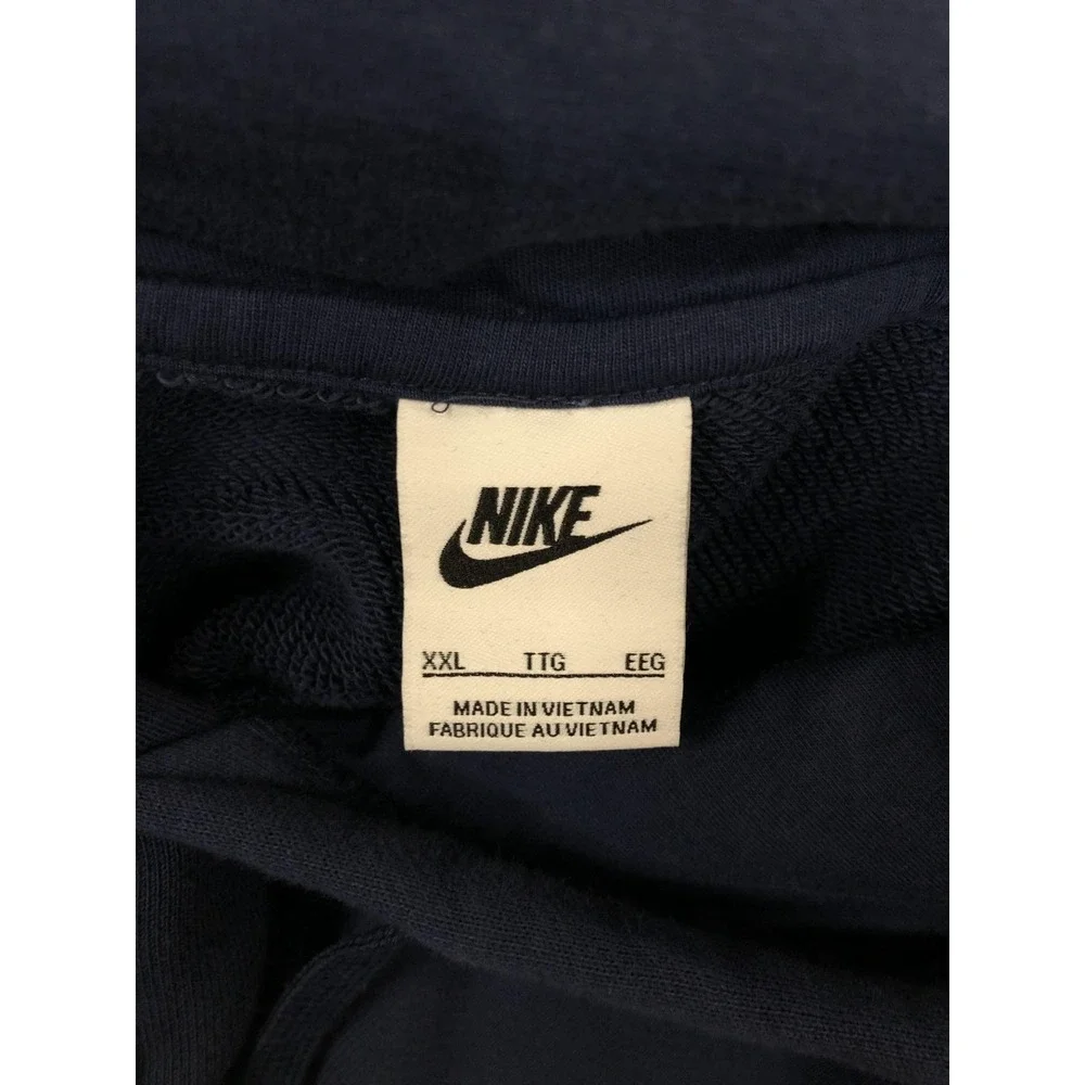 Nike Hoodie Men's XXL Yellow Navy White Club Fleece Color Block Pullover